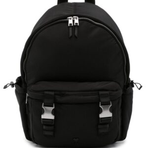 AMI Paris logo-plaque zipped backpack