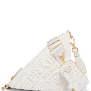 Prada Triangle logo-embroidered shoulder bag