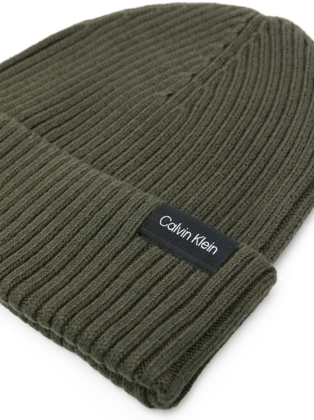Calvin Klein logo-patch ribbed beanie - Image 2