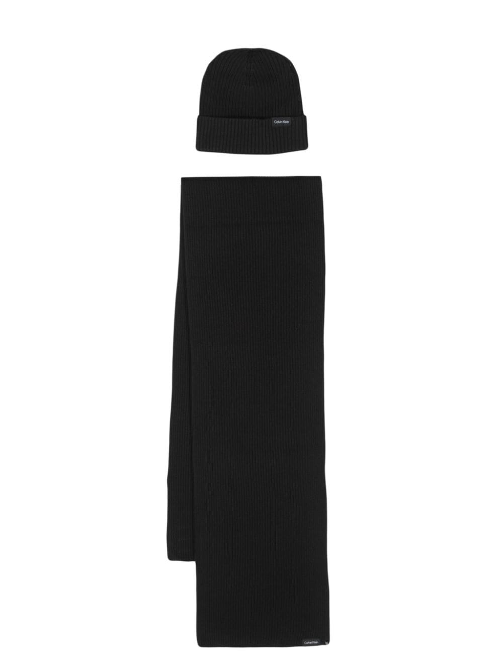 Calvin Klein ribbed-knit scarf set (set of two)