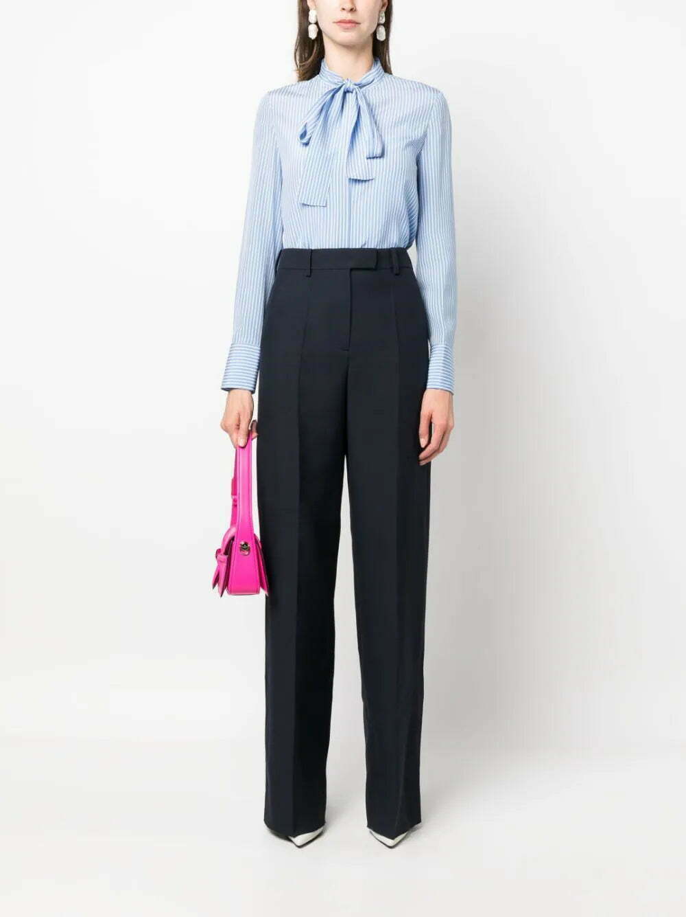 Valentino Garavani striped pussy-bow silk shirt - Image 2