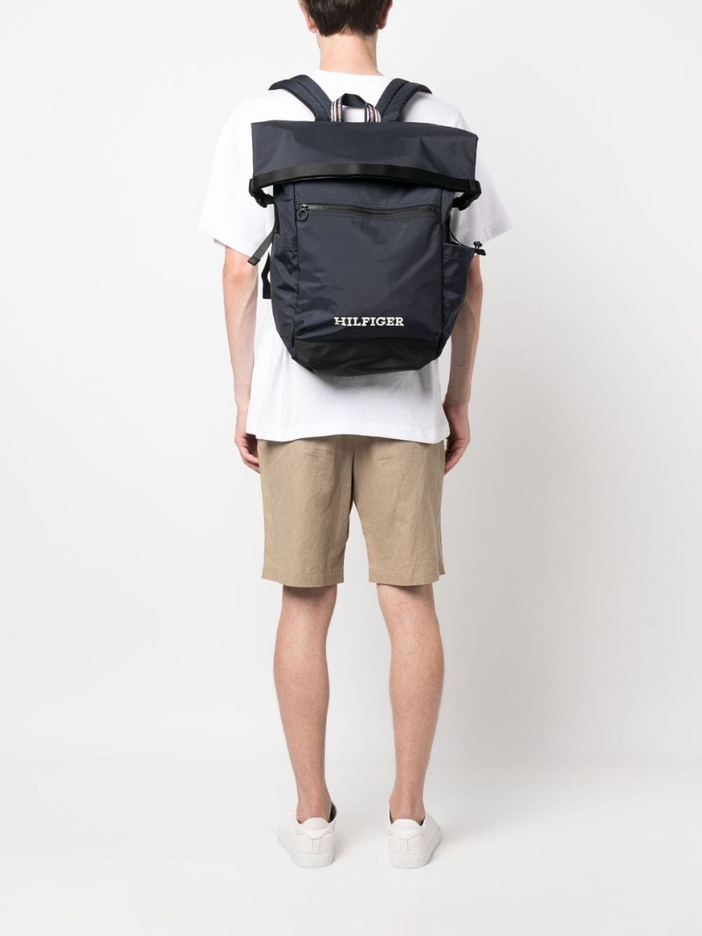 Tommy Hilfiger logo-embroidered folded top backpack - Image 2