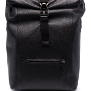 Coach roll-top leather backpack