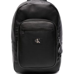 Calvin Klein Jeans logo-patch leather backpack