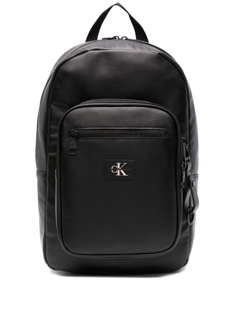 Calvin Klein Jeans logo-patch leather backpack