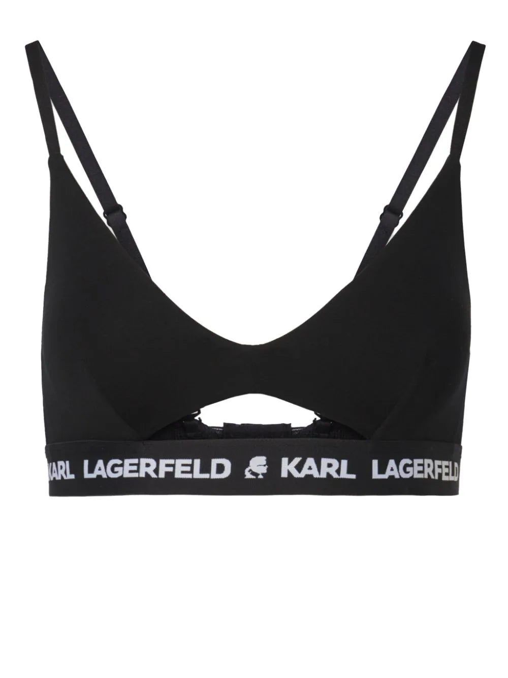 Karl Lagerfeld logo-underband peephole bra