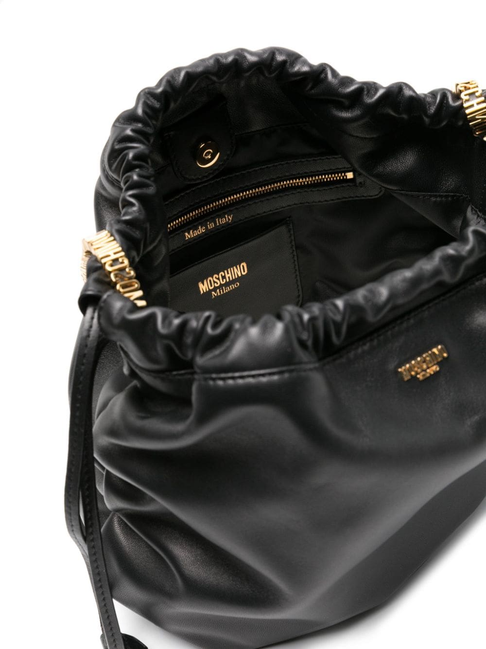 Moschino Shopper logo-appliqué leather shoulder bag - Image 5