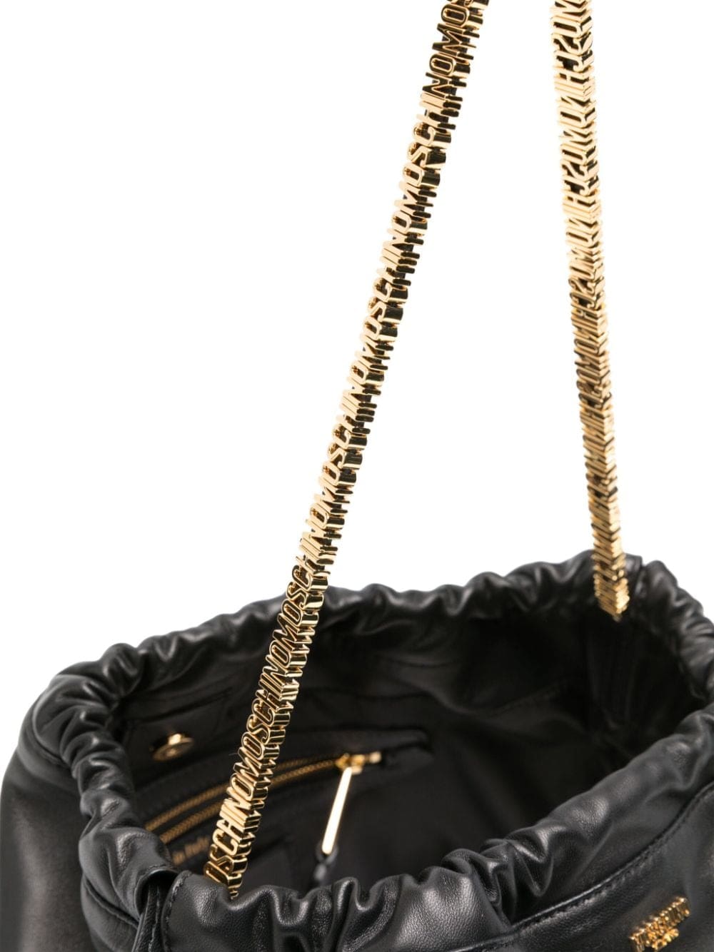 Moschino Shopper logo-appliqué leather shoulder bag - Image 4