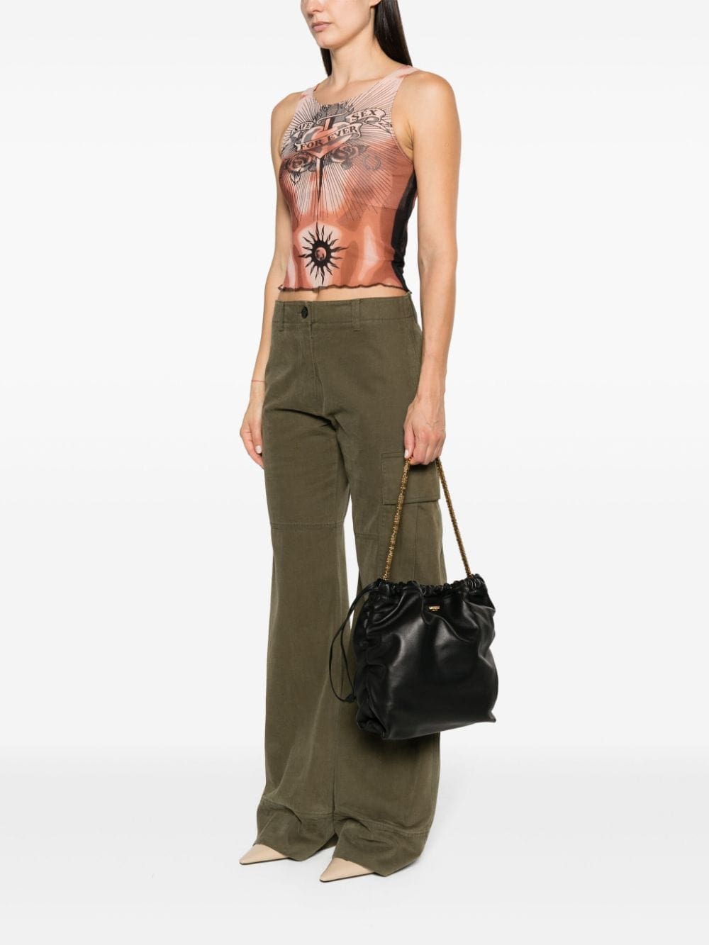 Moschino Shopper logo-appliqué leather shoulder bag - Image 2