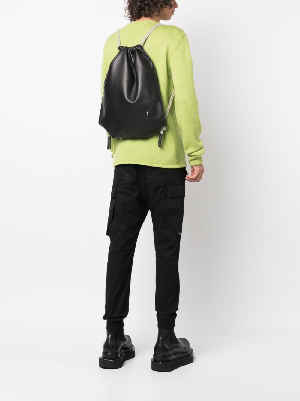 Rick Owens drawstring leather backpack - Image 2