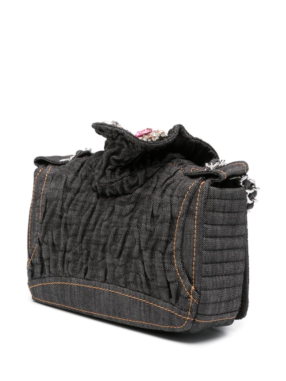 Moschino Jewels Denim Biker crossbody bag - Image 3