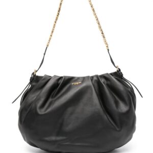 Moschino logo-appliqué leather shoulder bag