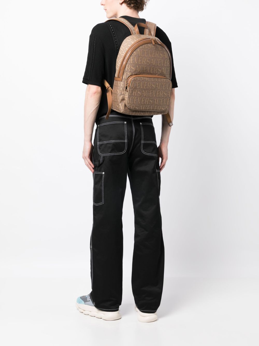 Versace Allover logo-jacquard backpack - Image 2