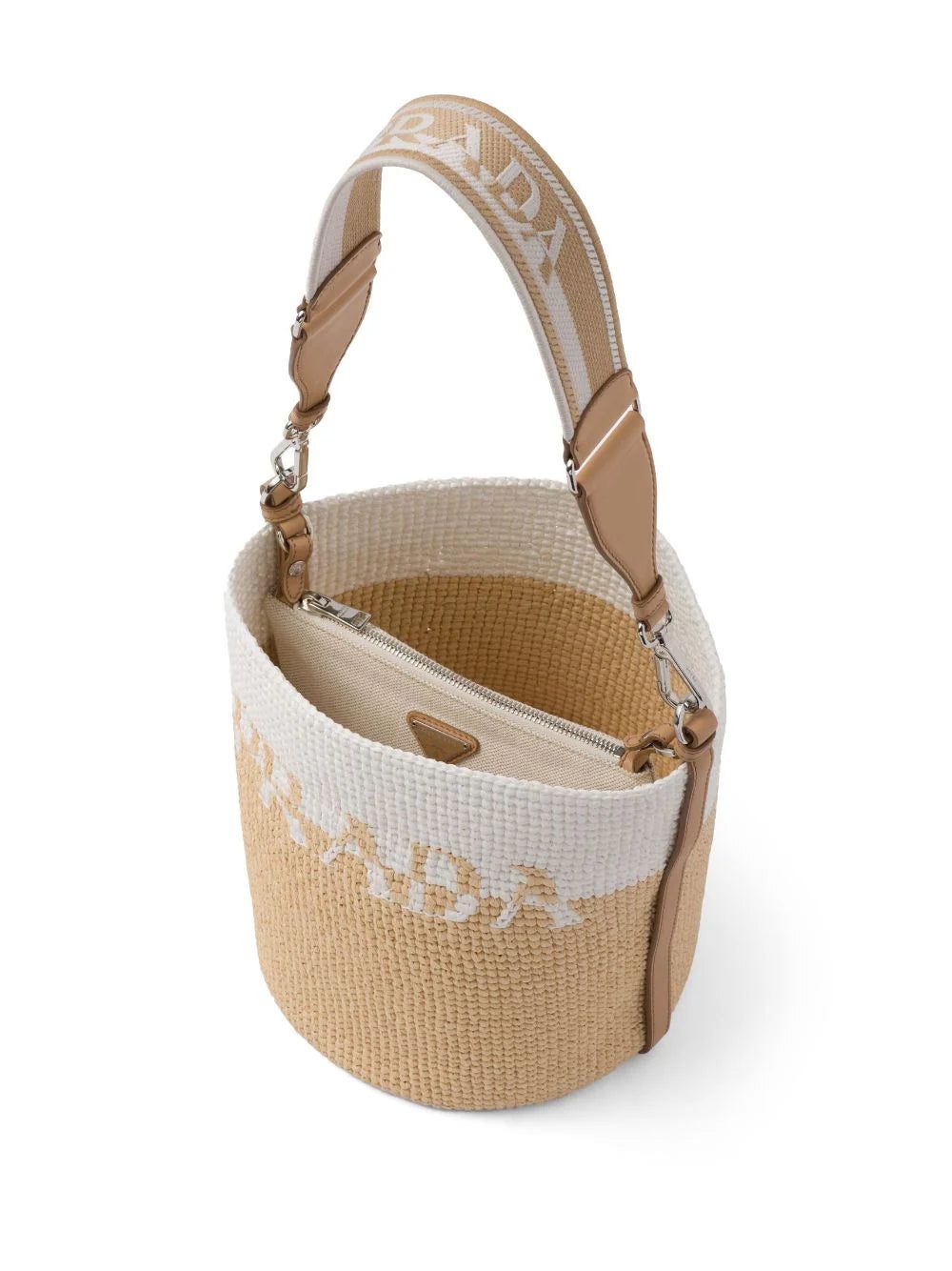 Prada logo-plaque bucket bag - Image 4