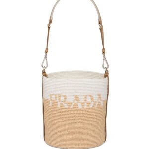Prada logo-plaque bucket bag