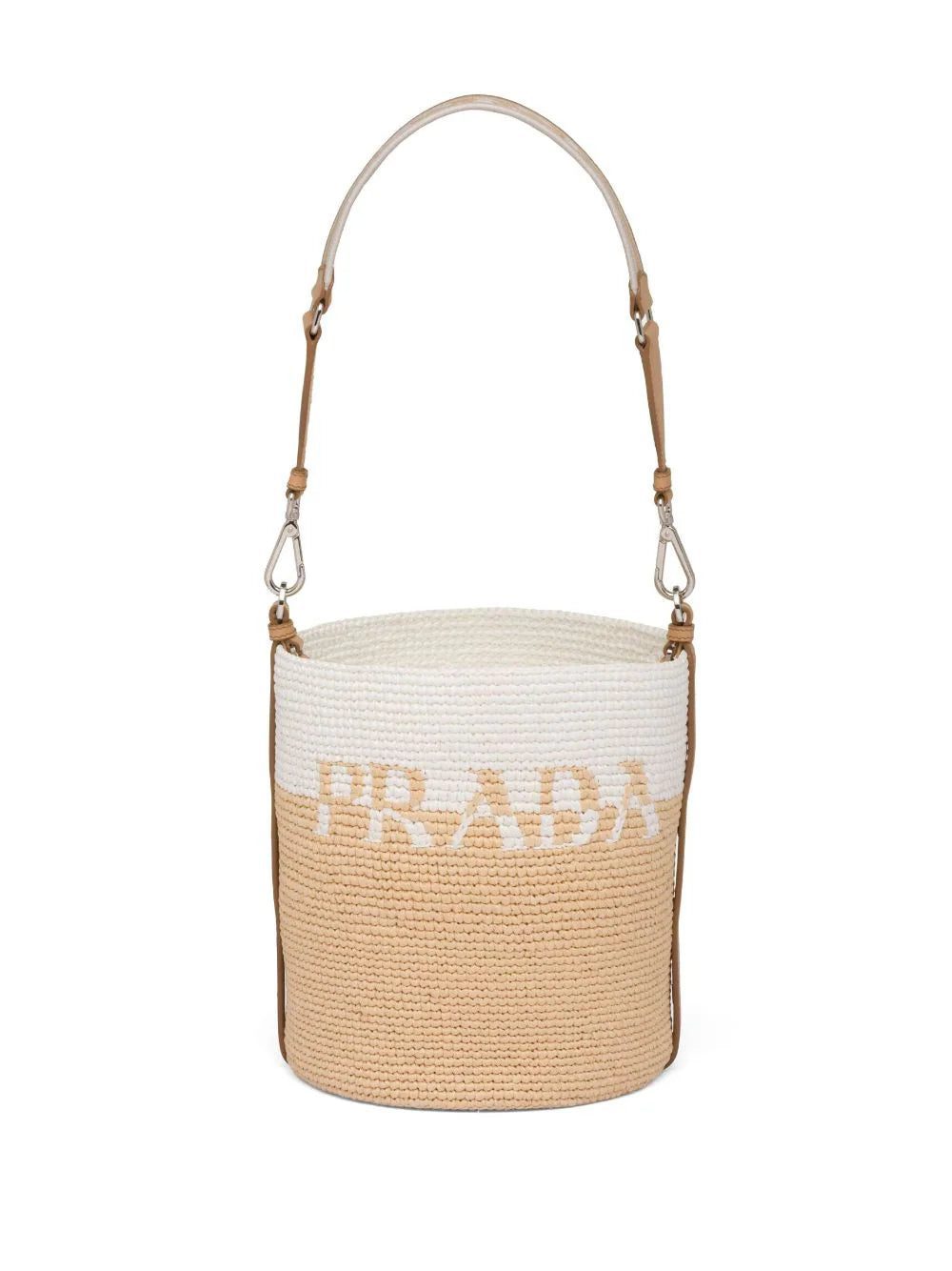 Prada logo-plaque bucket bag