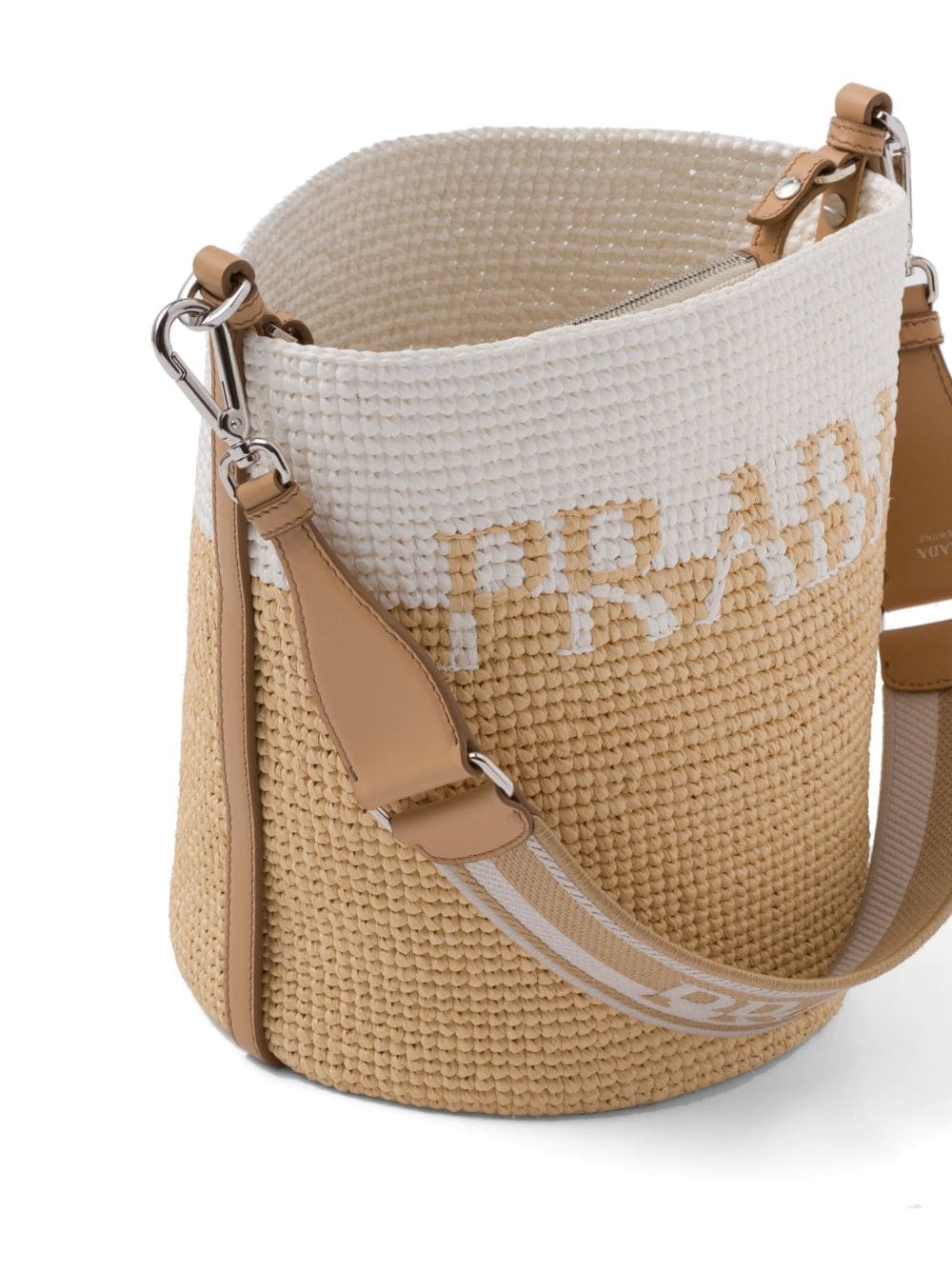 Prada logo-plaque bucket bag - Image 3