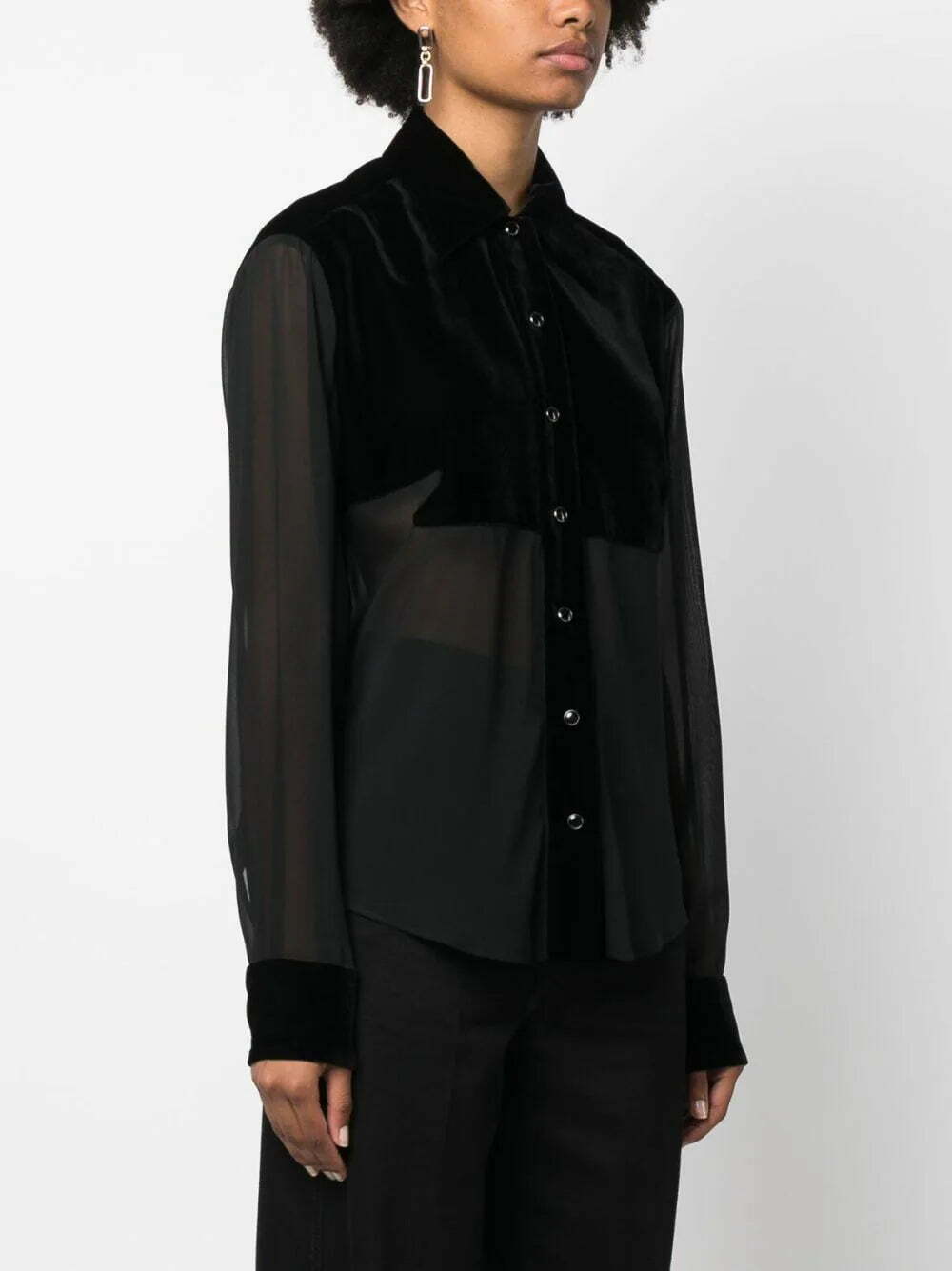 TOM FORD panelled buttoned silk shirt - Image 3