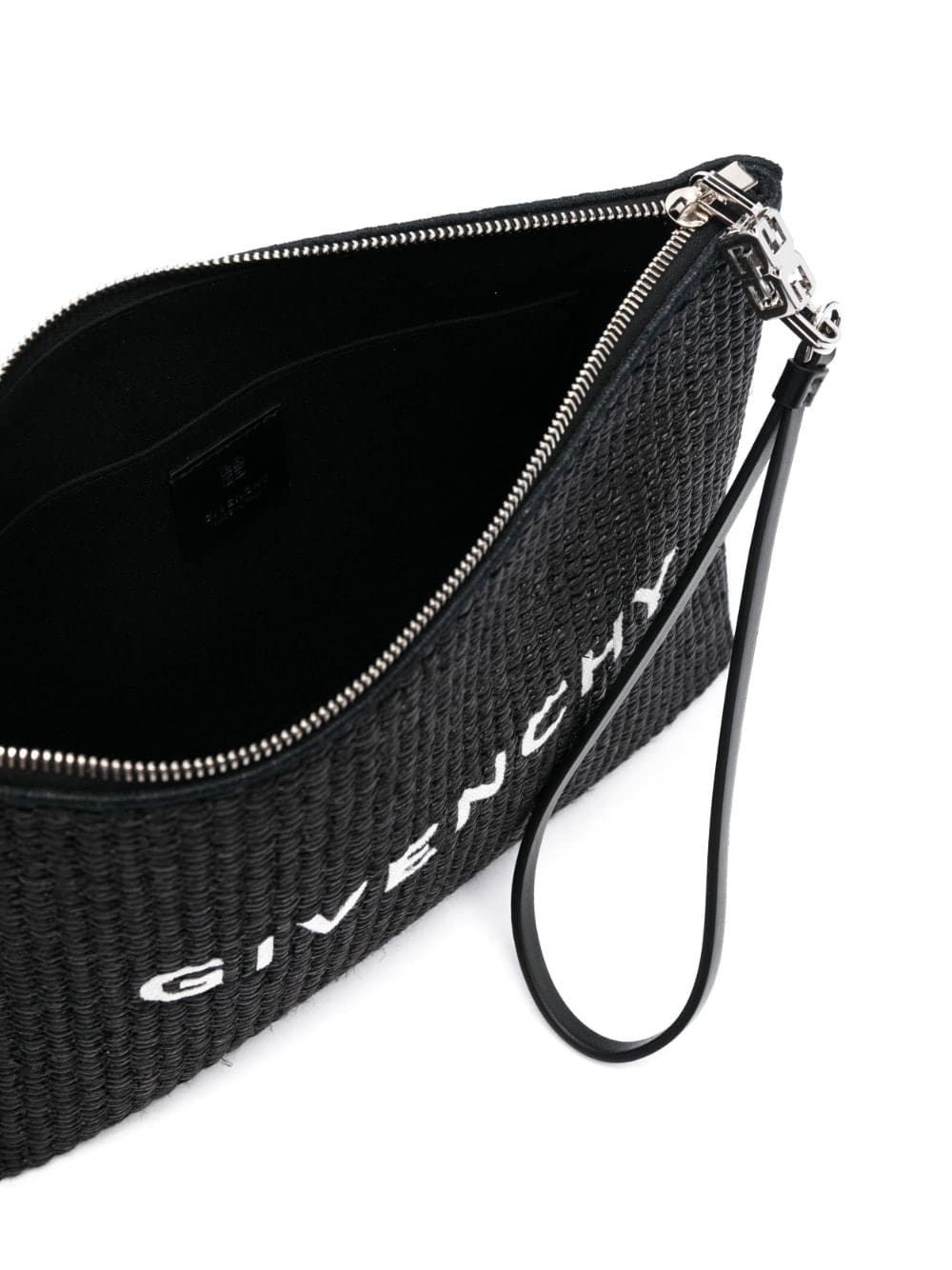 Givenchy logo-print raffia clutch bag - Image 5