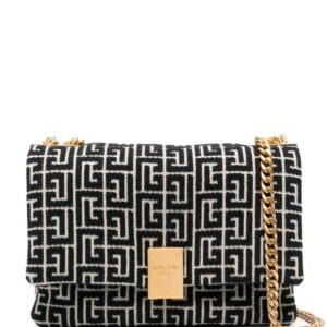 Balmain 1945 monogram-jacquard shoulder bag