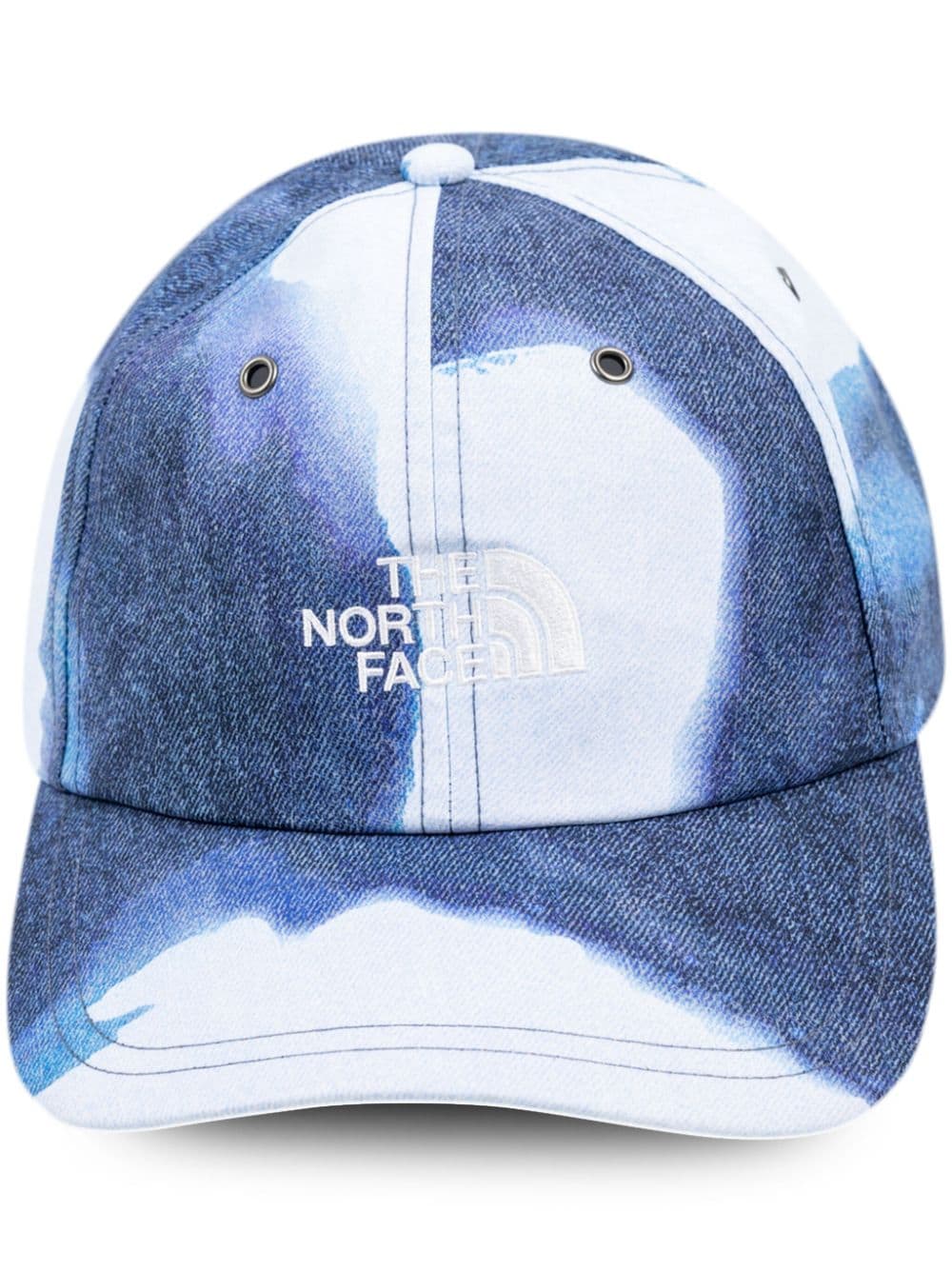 Supreme x The North Face bleached denim print 6-panel cap