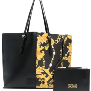 Versace Jeans Couture Baroque-pattern faux-leather tote bag