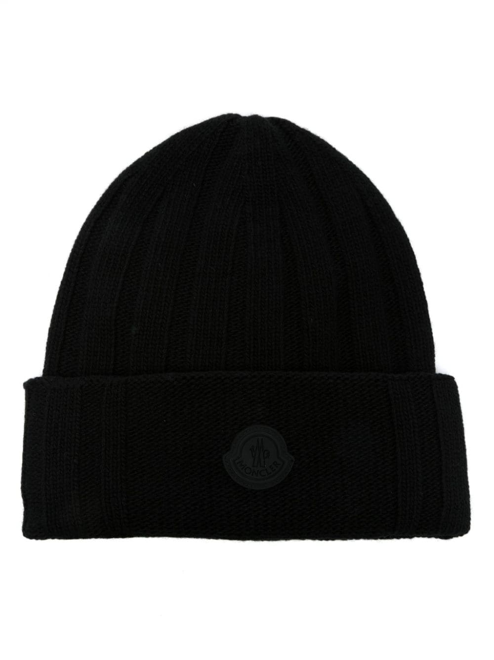 Moncler logo-patch wool beanie