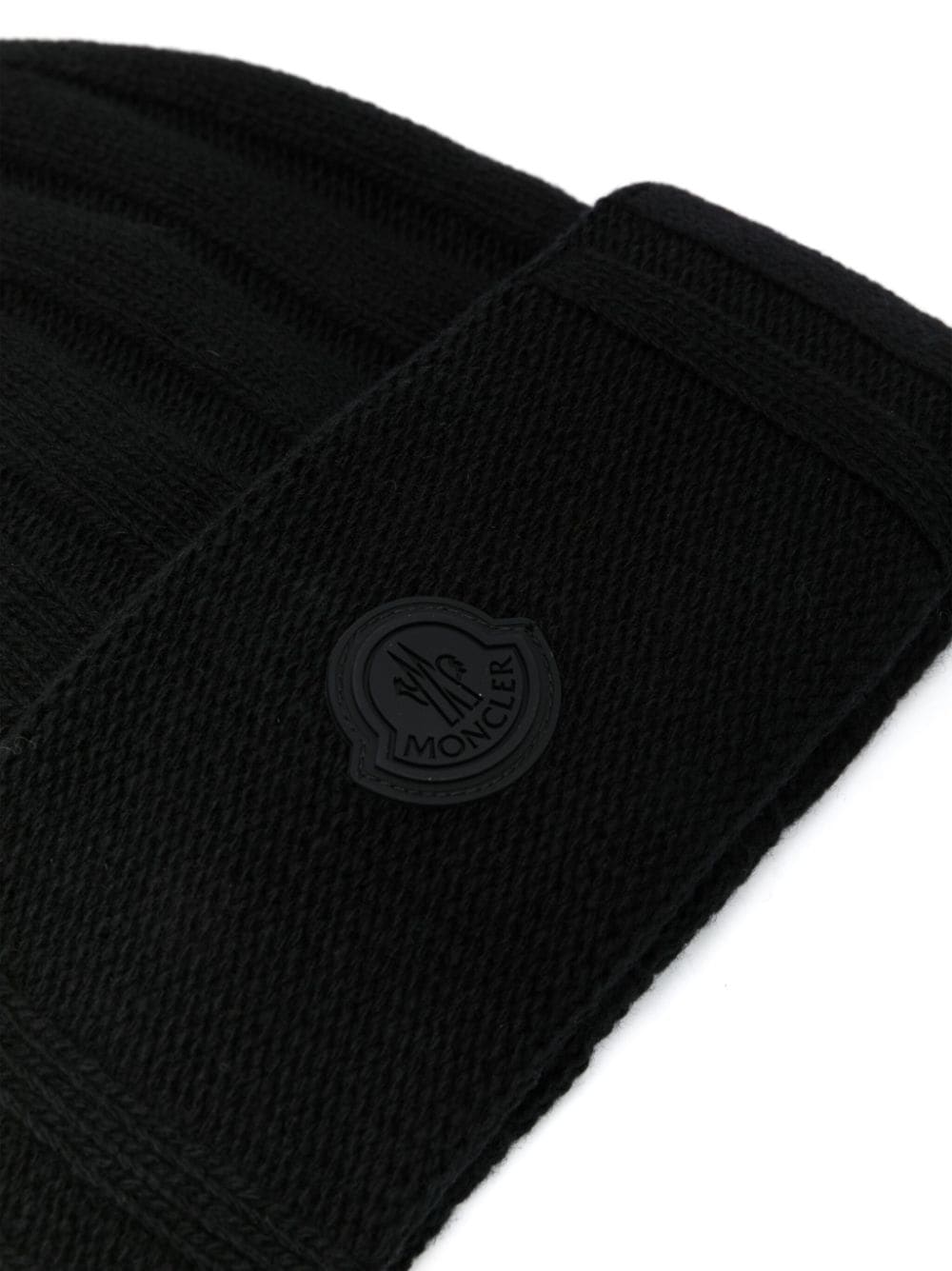 Moncler logo-patch wool beanie - Image 2