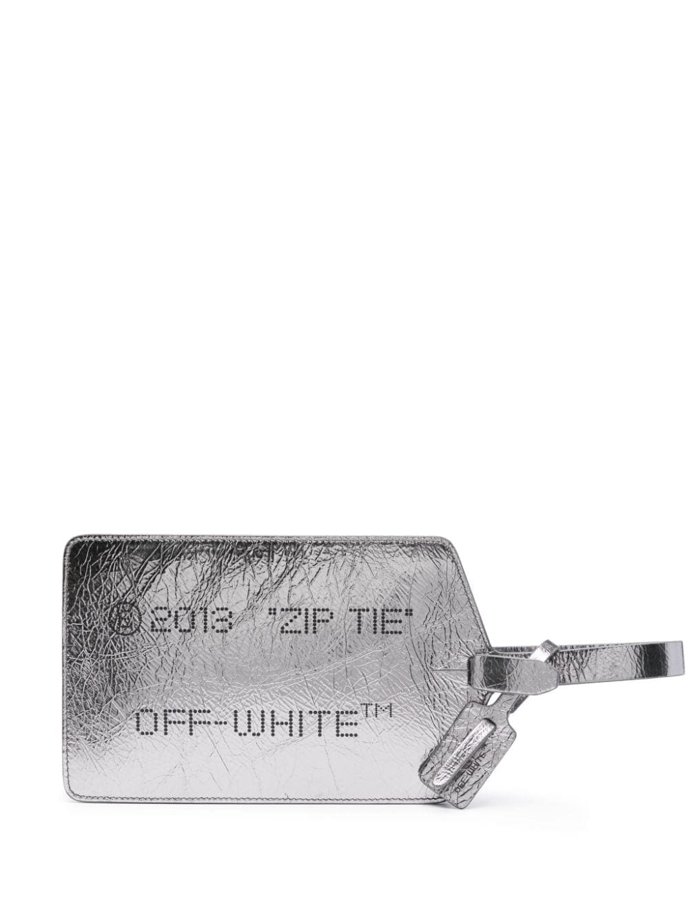 Off-White medium Zip Tie clutch bag