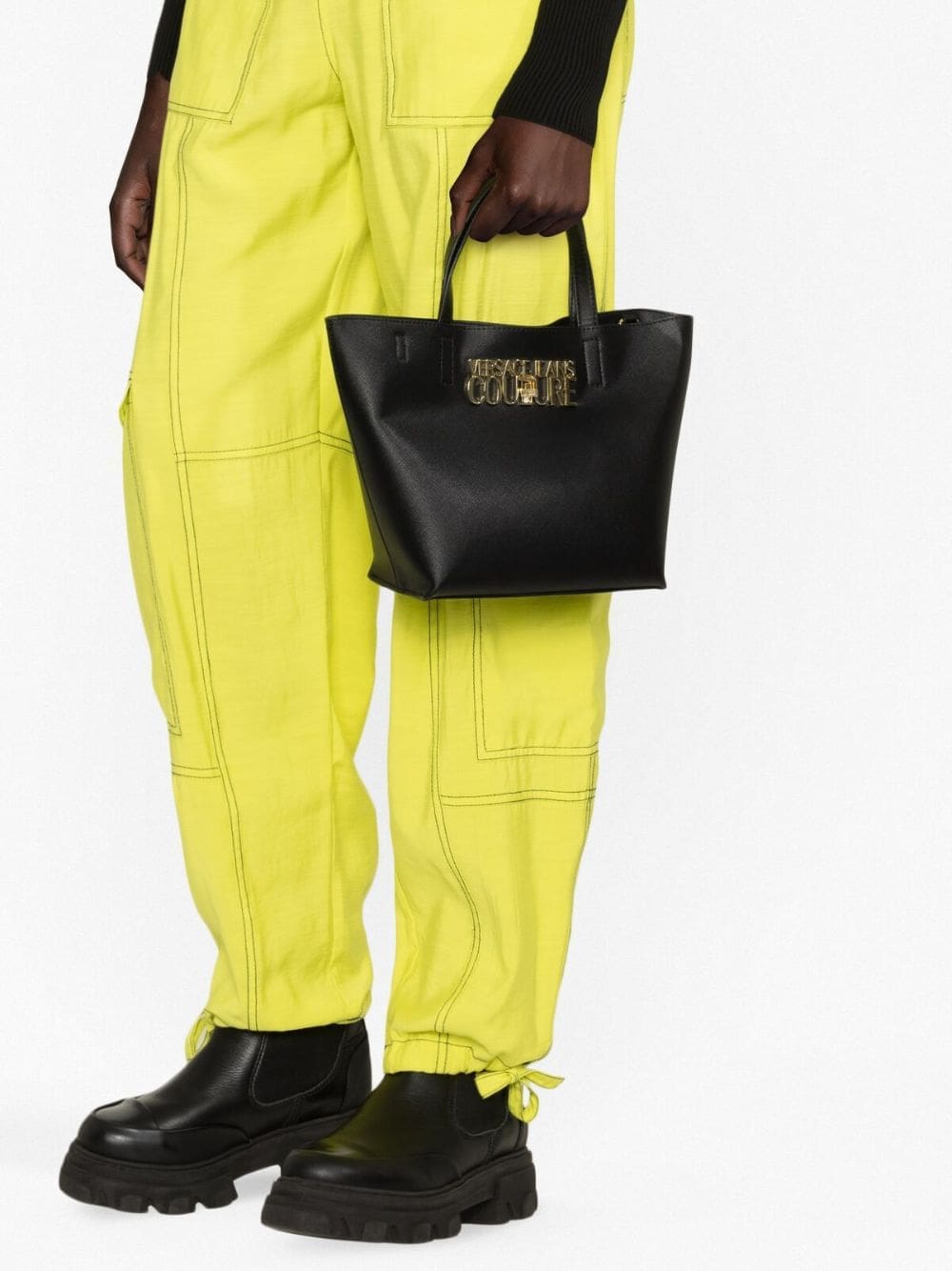 Versace Jeans Couture logo-plaque faux-leather tote bag - Image 3