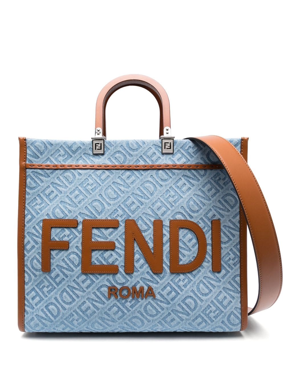 FENDI medium Sunshine denim tote bag