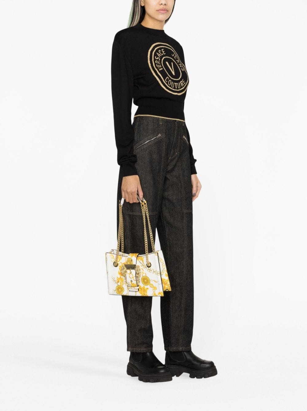 Versace Jeans Couture baroque-print faux-leather shoulder bag - Image 2