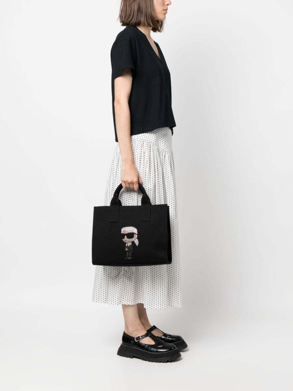 Karl Lagerfeld K/Ikonik 2.0 rhinestone tote - Image 2