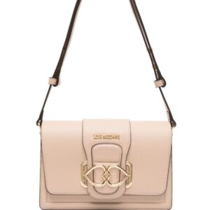 Love Moschino heart-plaque foldover shoulder bag