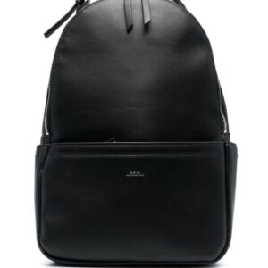 A.P.C. logo-stamp faux-leather backpack