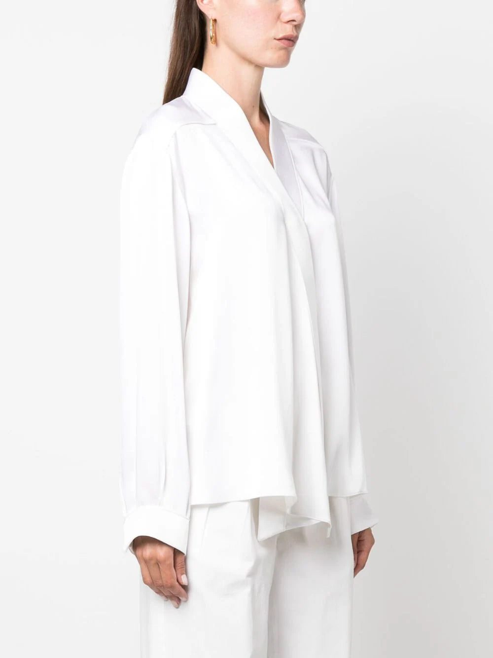 Giorgio Armani V-neck long-sleeves silk shirt - Image 3