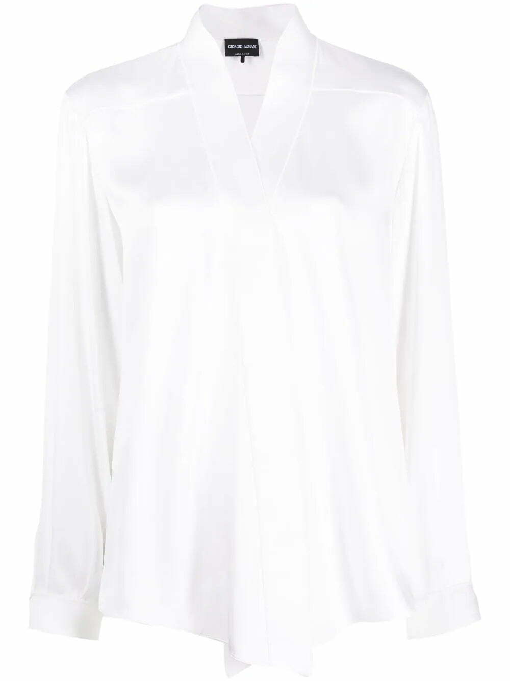 Giorgio Armani V-neck long-sleeves silk shirt