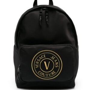 Versace Jeans Couture logo-embroidered zip-up backpack