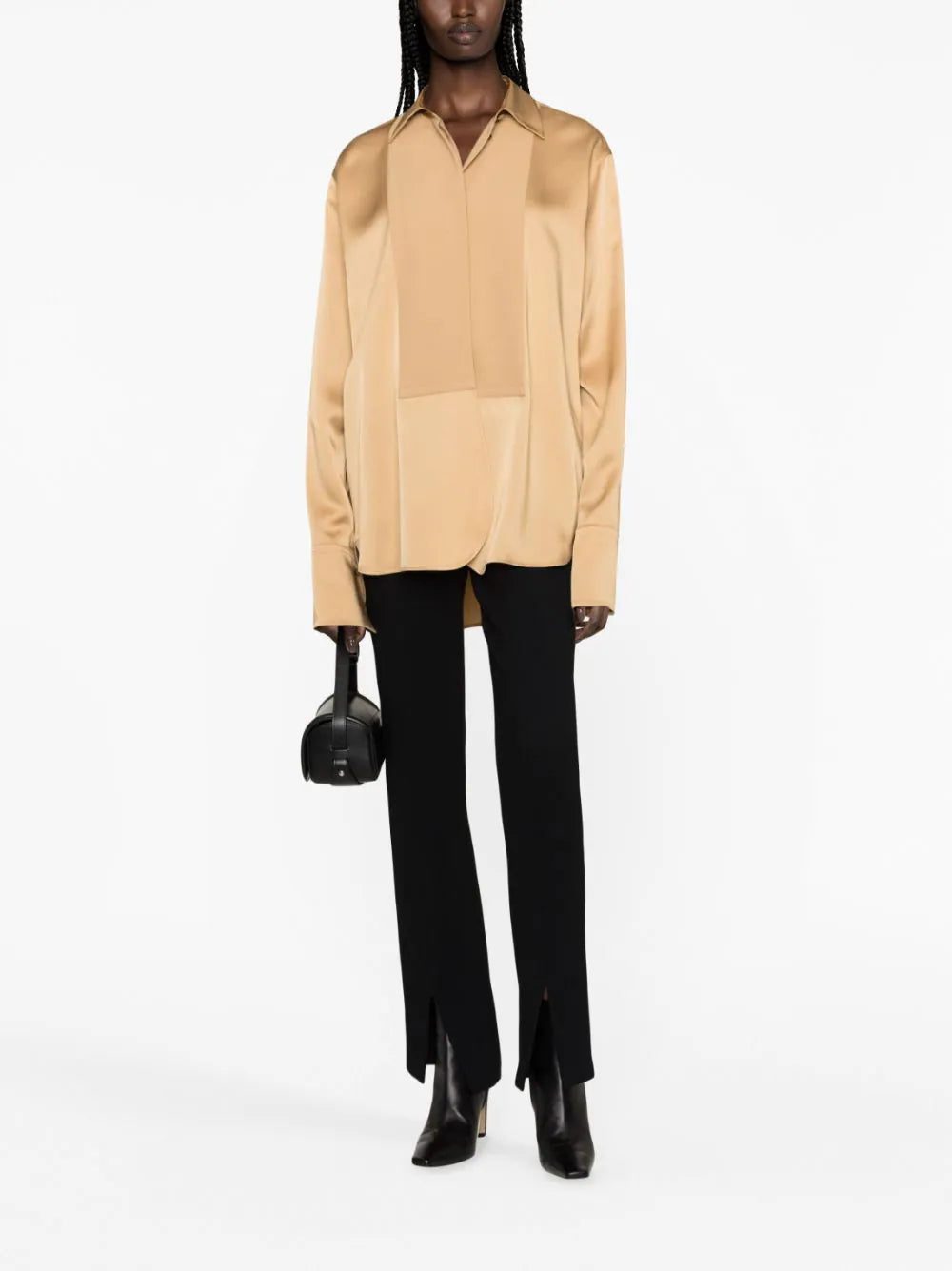 Jil Sander satin-finish panelled shirt - Image 4