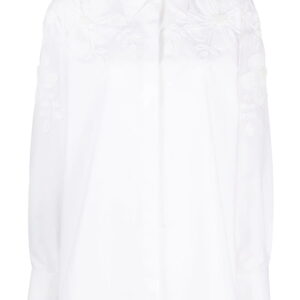 Valentino Garavani  floral-appliqué cotton shirt