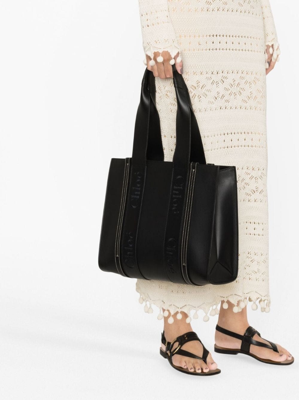 Chloé medium Woody leather tote bag - Image 3