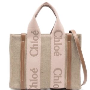 Chloé small Woody linen tote bag