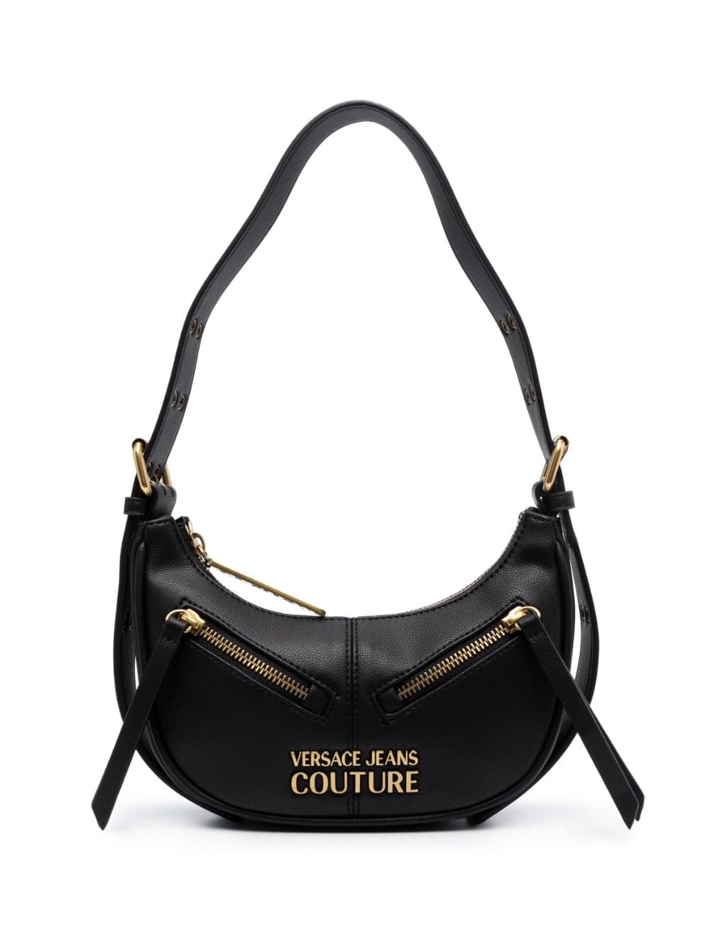 Versace Jeans Couture logo-lettering faux-leather shoulder bag