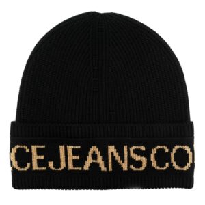 Versace Jeans Couture logo-print ribbed-knit beanie