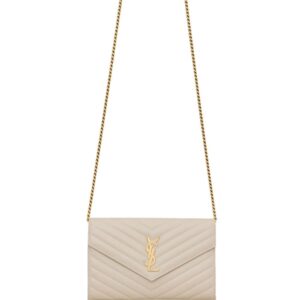Saint Laurent Cassandre Envelope leather chain wallet