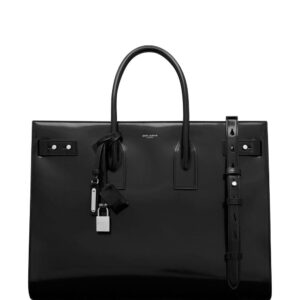 Saint Laurent large Sac de Jour patent-leather tote bag