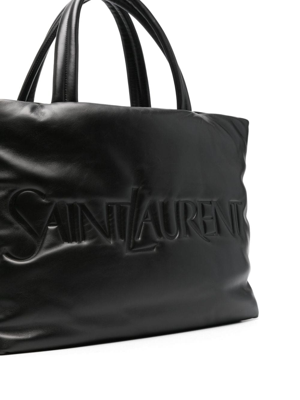 Saint Laurent logo-debossed leather tote bag - Image 4