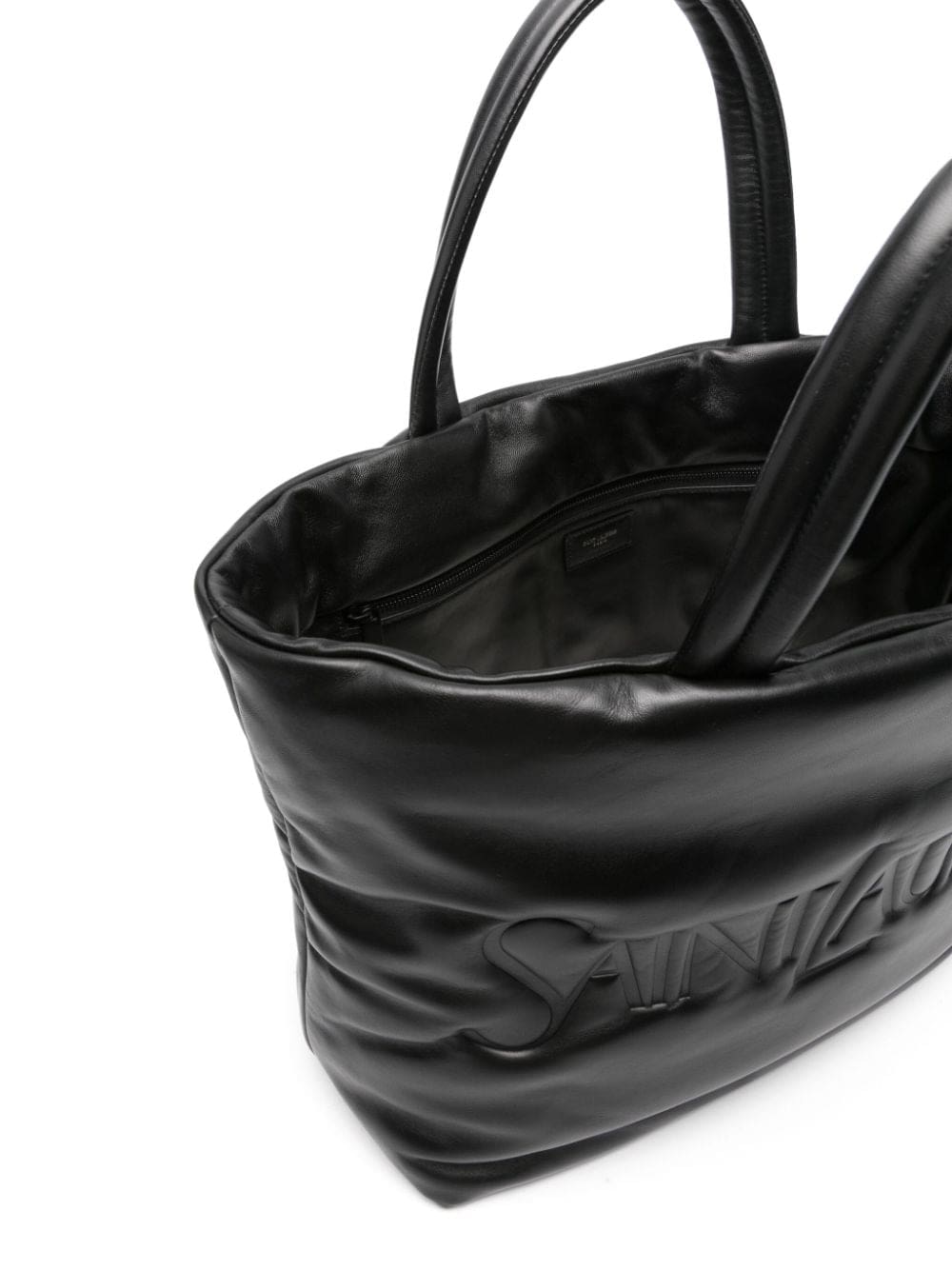 Saint Laurent logo-debossed leather tote bag - Image 5
