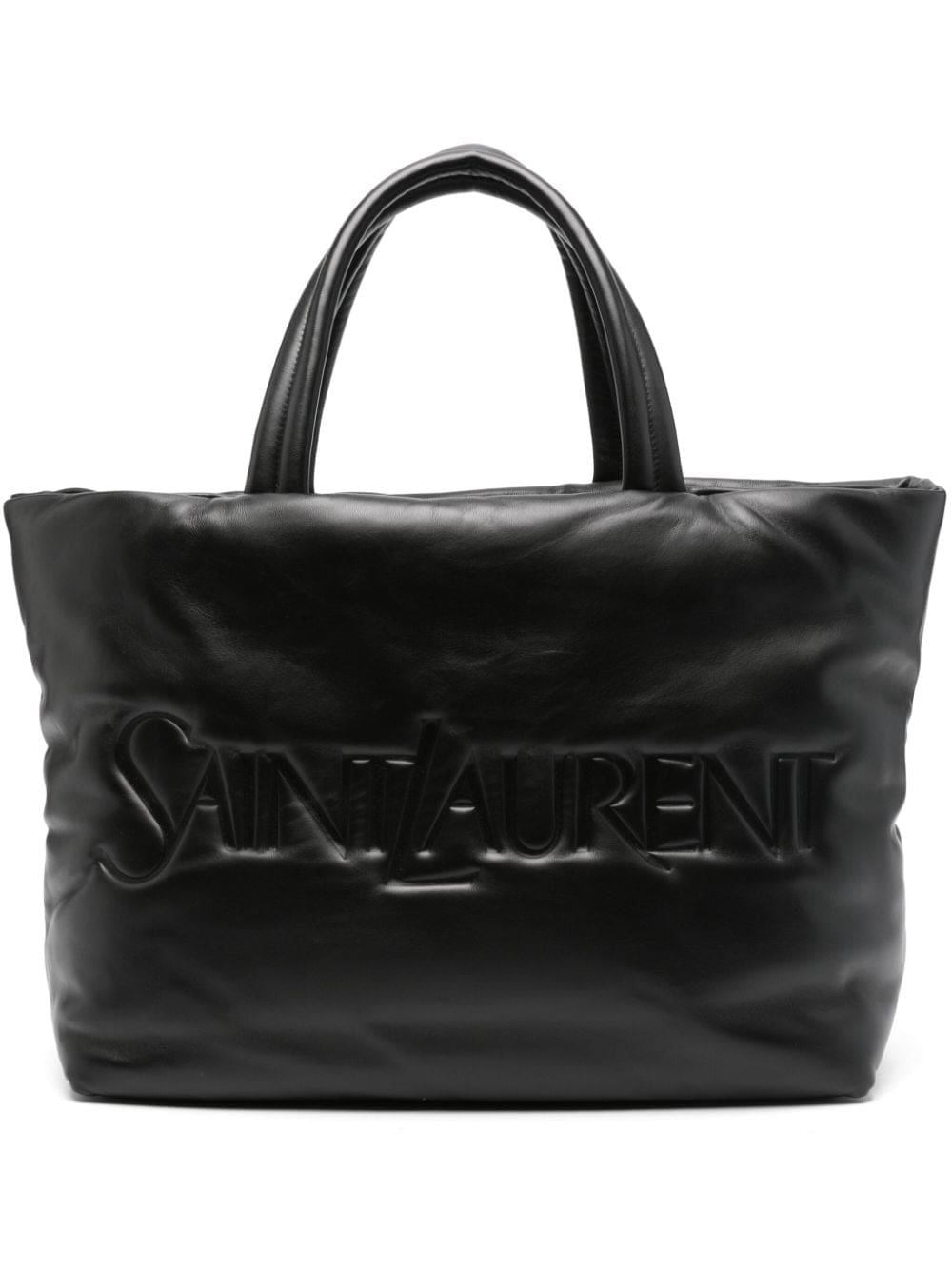 Saint Laurent logo-debossed leather tote bag