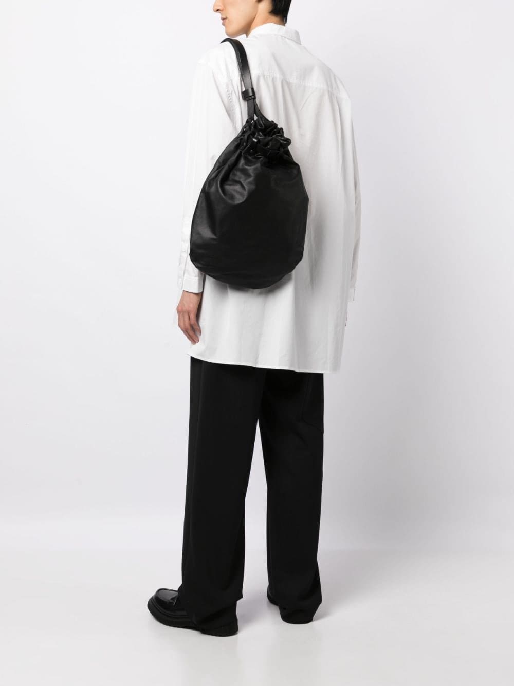Yohji Yamamoto drawstring leather backpack - Image 2